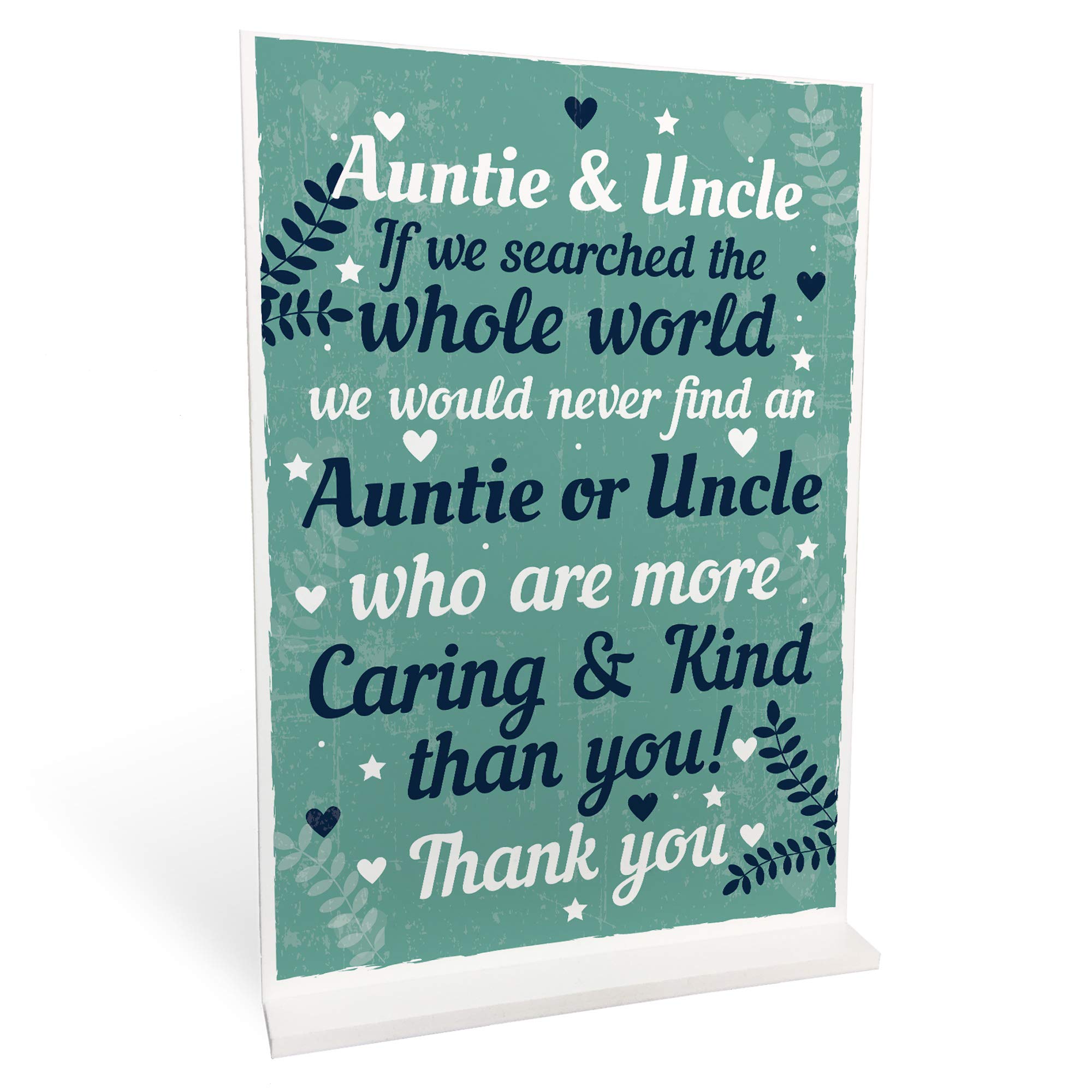 Red Ocean Auntie And Uncle Ornament Christmas Birthday Card Gift From Niece Nephew THANK YOU Plaque