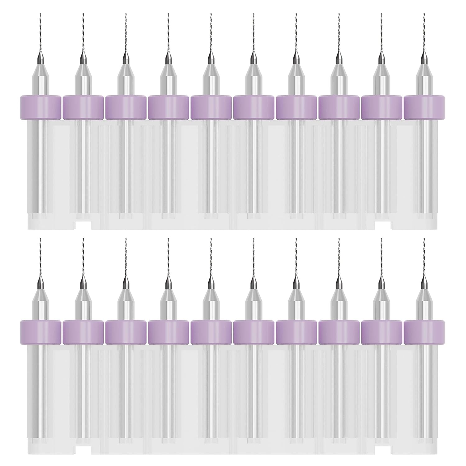 20Pcs PCB Drill Bits Set, 1/8" Shank 0.15mm-1.0mm Micro Twist Bit Spiral Flute Carbide for Print Circuit Board Stone Dremel Jewelry CNC Engraving