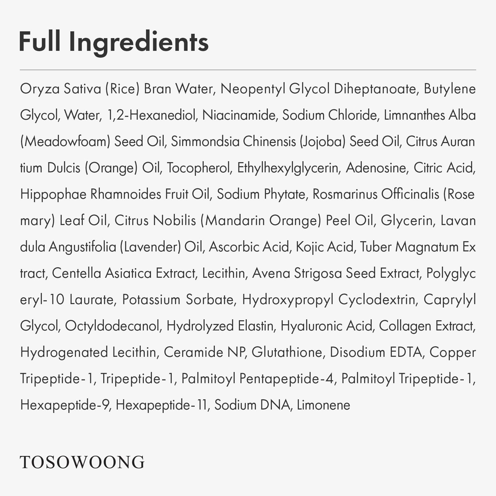 TOSOWOONG Rice Glow Spray Serum, 70% Crusca di Riso, Vit.C, Kojico, Glutatione, Acido Ialuronico, PDRN, Siero Spray All-in-One Glass Skin, K-Beauty, 100ml / 3.38 fl. oz.