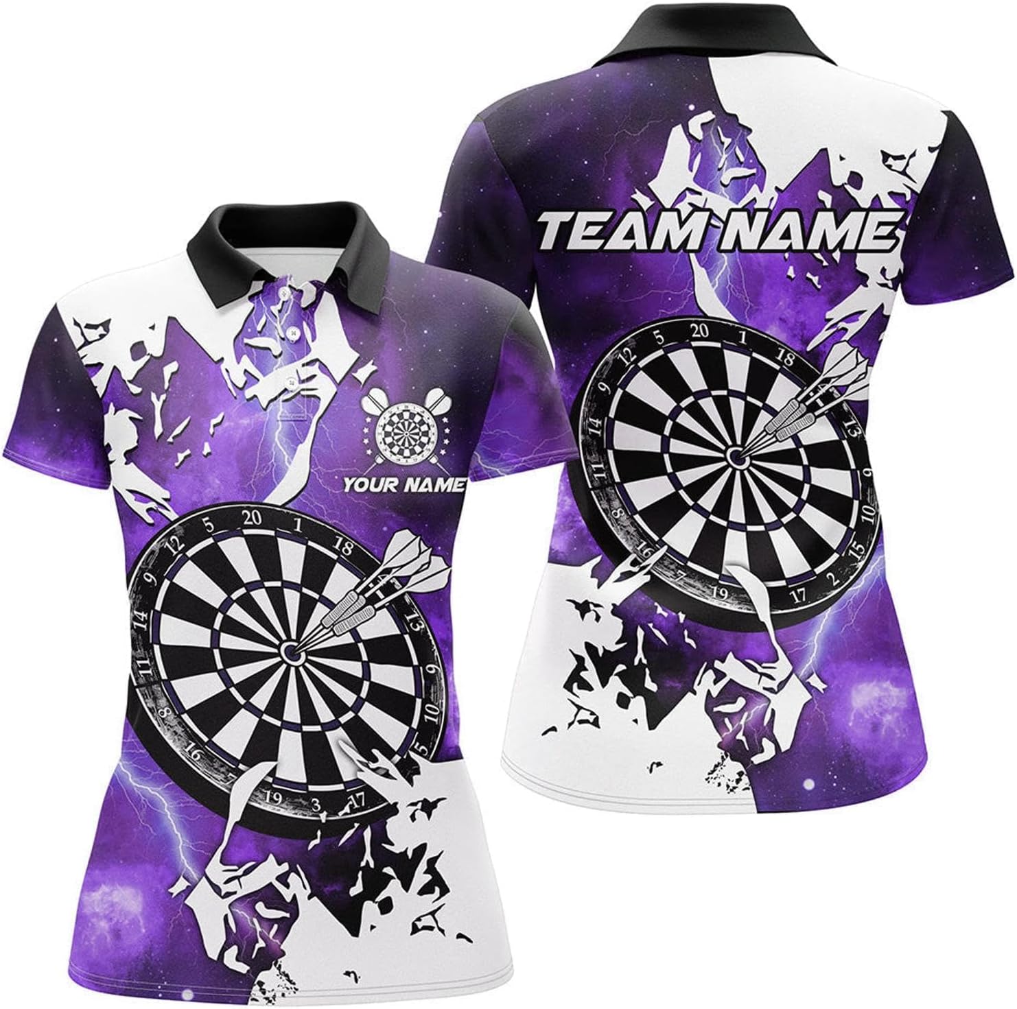 Turquoise Lightning Grunge Darts Team Jersey for Women Stylish Sportswear Comfortable Fit T2260