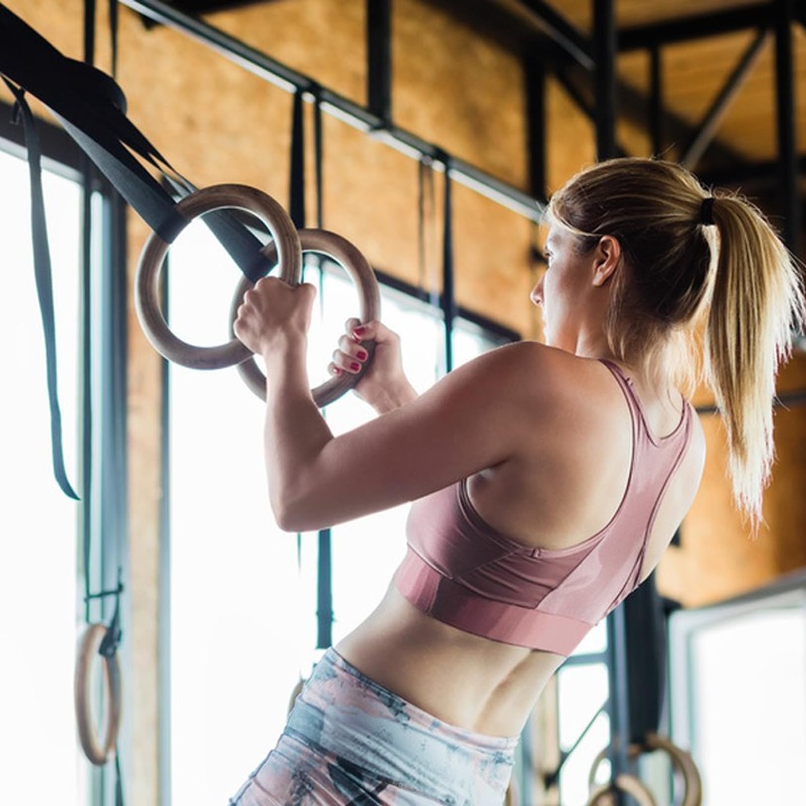 Anelli da ginnastica per trazioni, anelli per esercizi con cinghie | anelli antiscivolo per fitness a casa, anelli per esercizi con fibbie per trazioni, ginnastica, aerobica