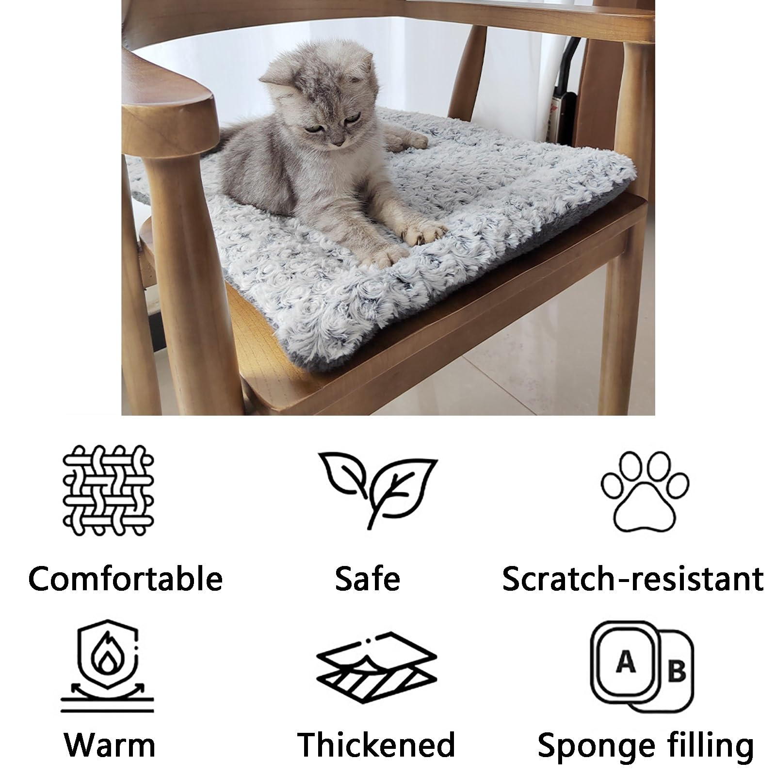 2er-Pack, Selbstwärmende Haustiermatte, Selbstheizendes Hundekissen, Beidseitig Verwendbar, Sicher und Kratzfest, für Katzen und Hunde(Large)