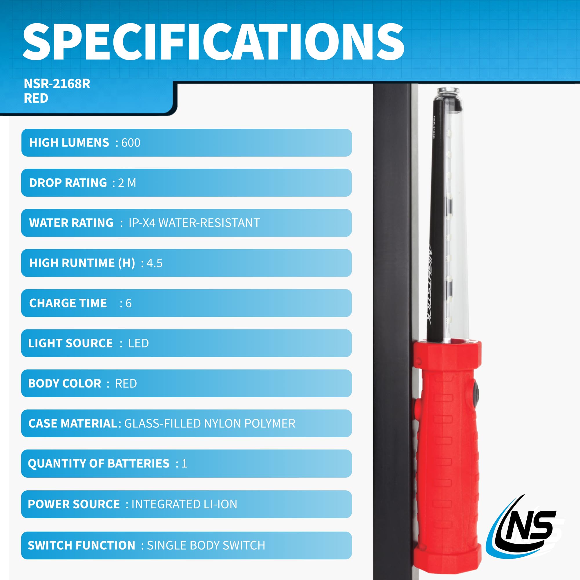 Nightstick NSR-2168R Multi-Purpose Work Light w/Magnet Hook - Li