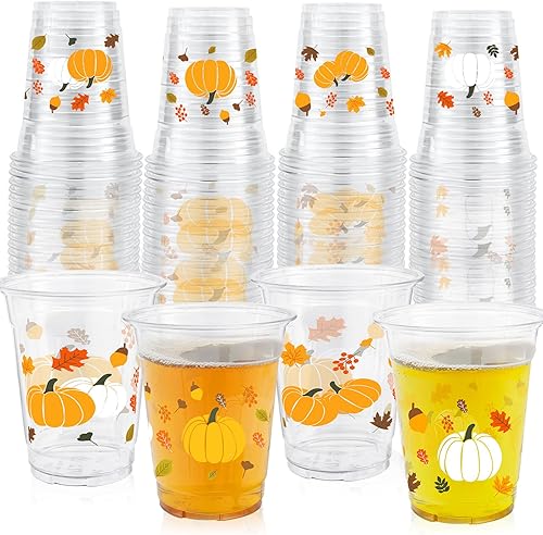 Miniatura 30 de ABURRORI 50 piezas de vasos de plástico groovy de 12 oz, decoraciones de fiesta boho con flores de margarita desechables, vasos de plástico