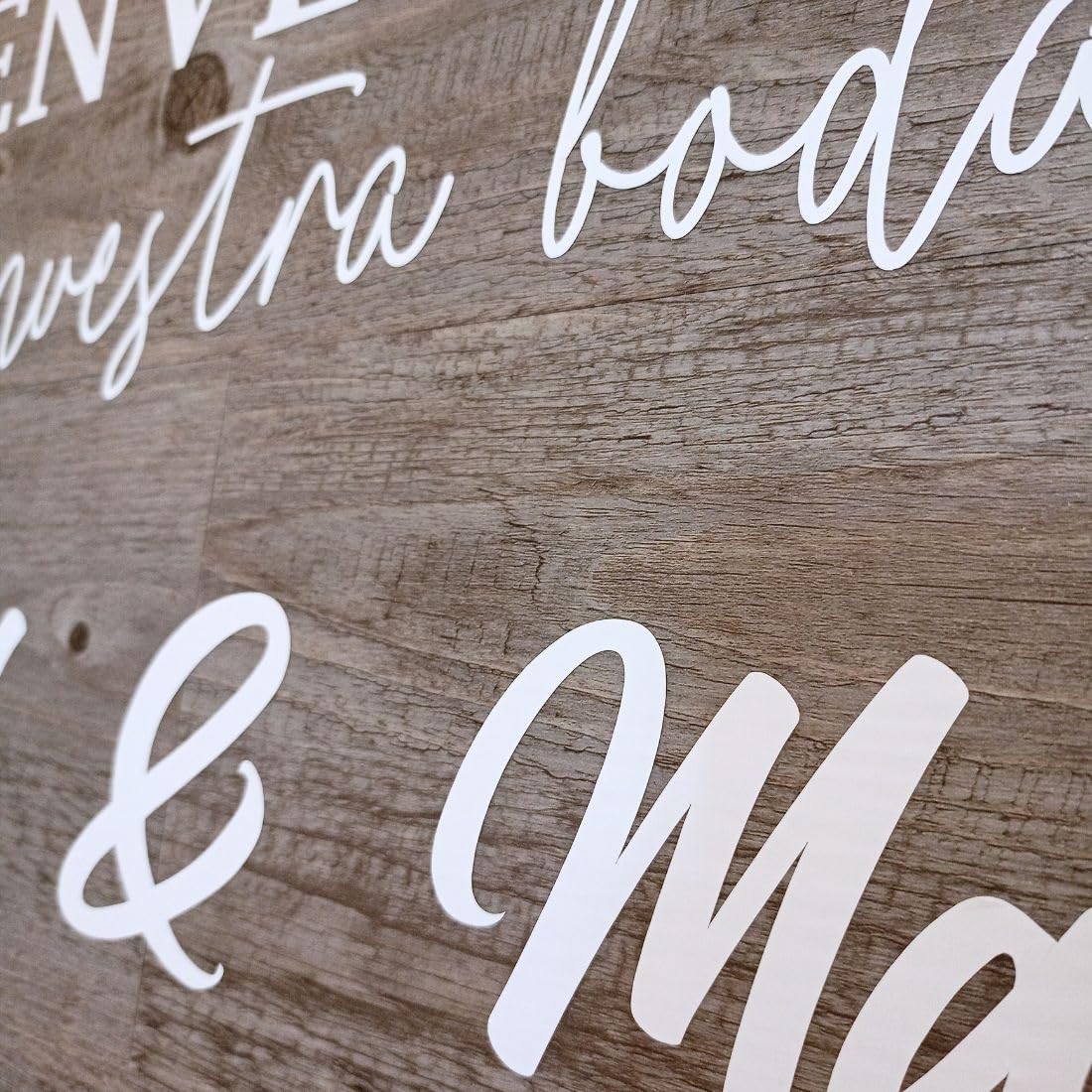 Cartel de Bienvenida para Bodas Personalizado 50x60cm de Madera Laminada, Carteles Boda Personalizados para Bienvenida, Letrero Boda