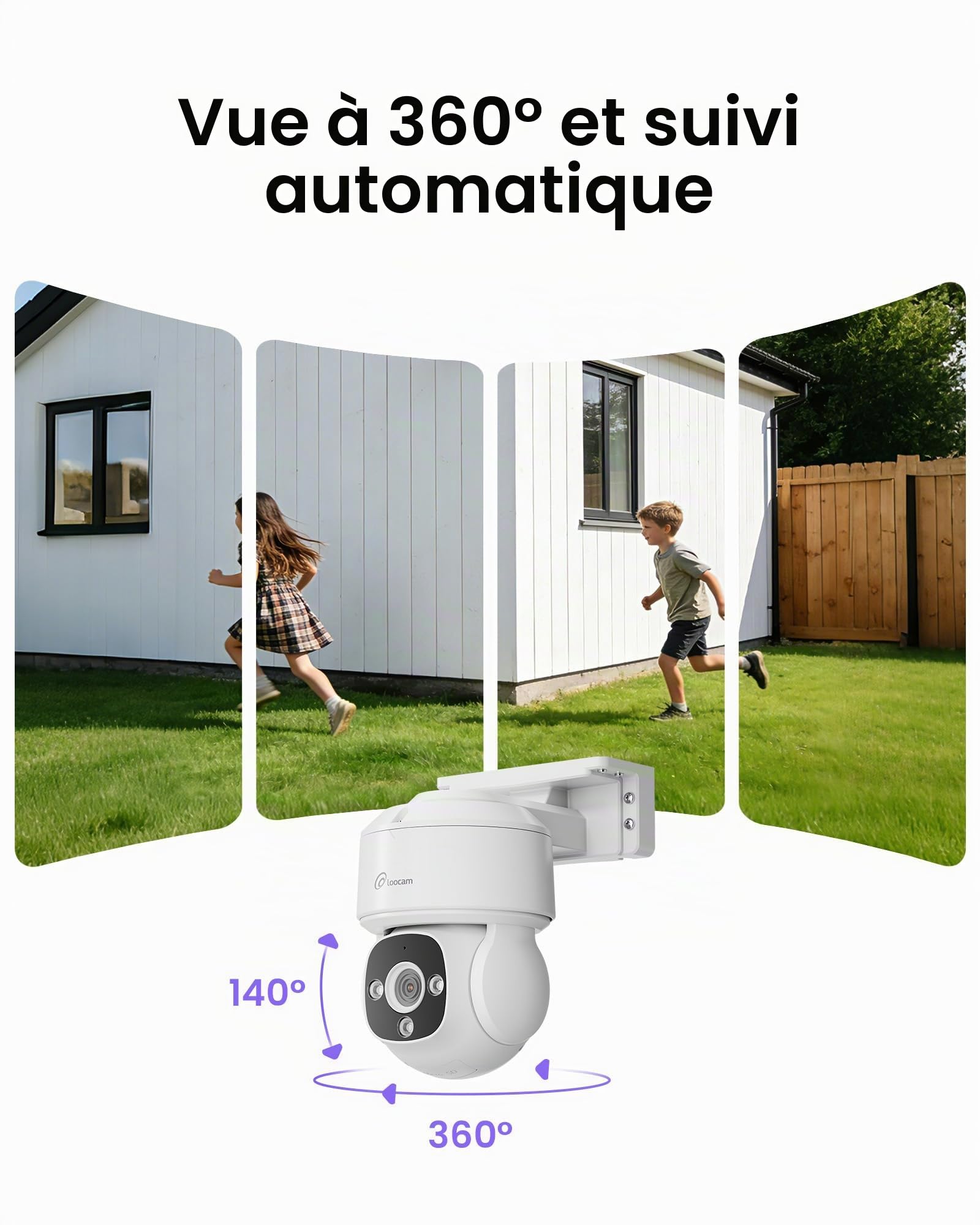 Loocam 4K Kit Caméra Surveillance PoE, NVR 8 Canaux Disque Dur 2 to