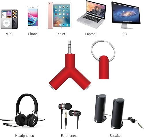 Miniatura 2 de Cellet Divisor de audio estéreo de 0.138 in, divisor de auriculares comparte tu sonido con múltiples dispositivos (paquete de 3)