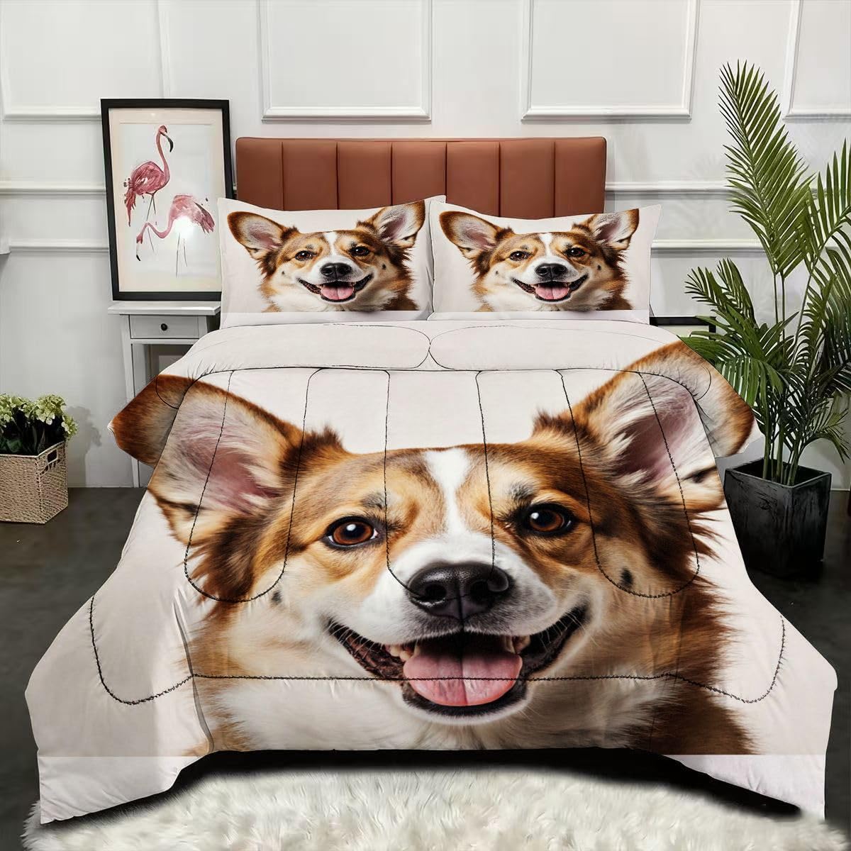 Couette 160x200 Chien couverture de lit douillette pour des nuits sereines