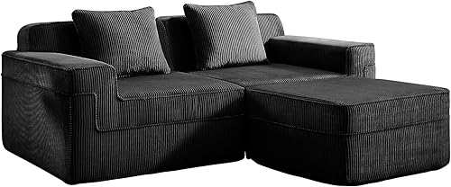 Miniatura 6 de Modular 3 Seat Boneless Sofa, Cloud Sectional Couch with Deep Seat, Modern Modular 3-Seat Sofa Couch with Throw Pillows, Sectional Sofa for Living