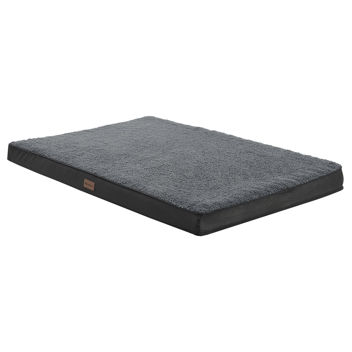 Juskys Hundebett Milow orthopädisch 112x81cm - flauschig & stabil - Bezug abnehmbar & waschbar - Hundekissen Hundematte für große Hunde - Grau