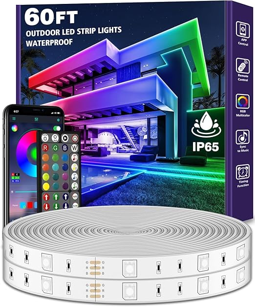 AILBTON Outdoor LED Strip Light Waterproof,IP65 Outside LED Light Strip Waterproof with App