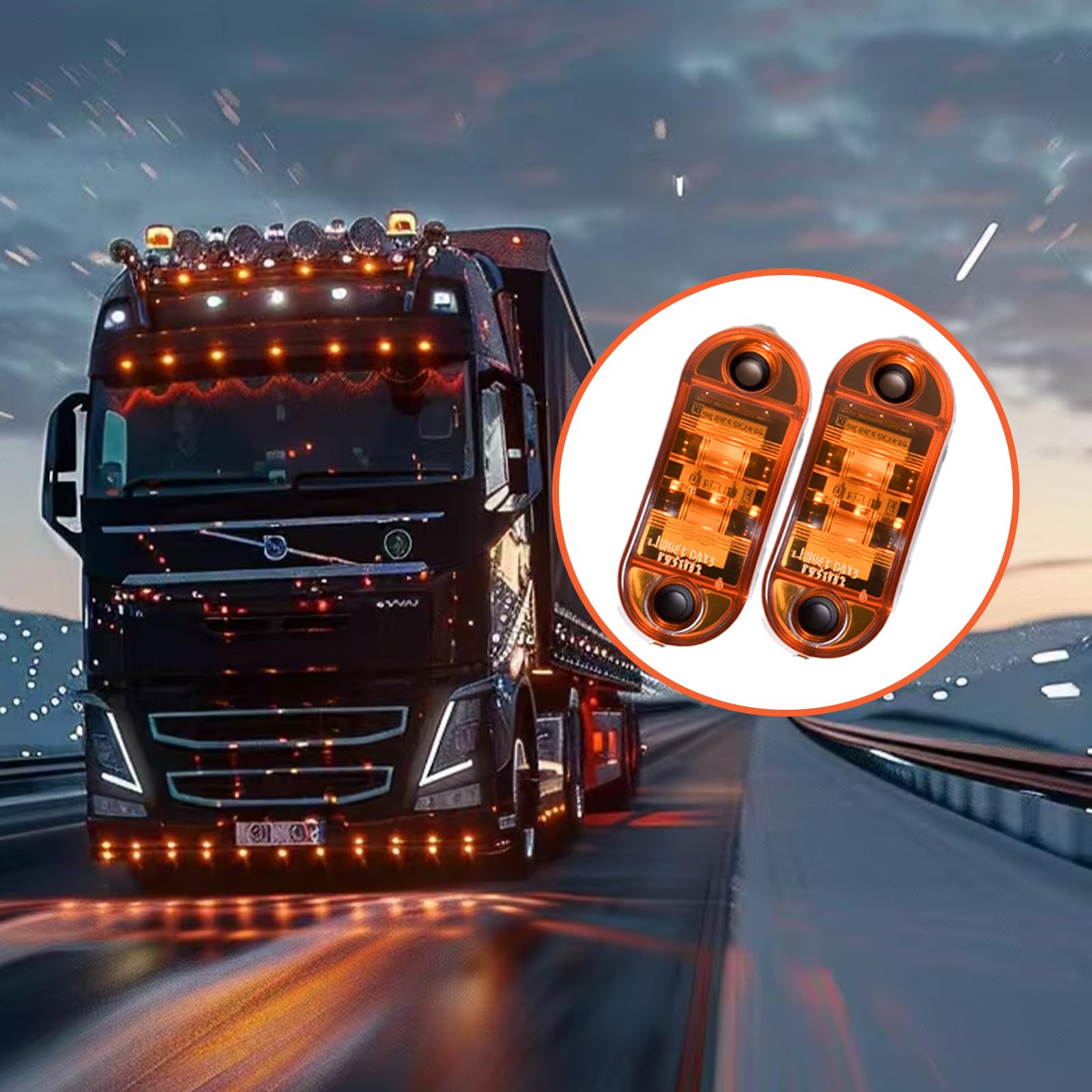 10 luces LED laterales de camión 12/24 V – Luces de posición LED amarillas para Caravan, RV, camiones, laterales de alta luminosidad