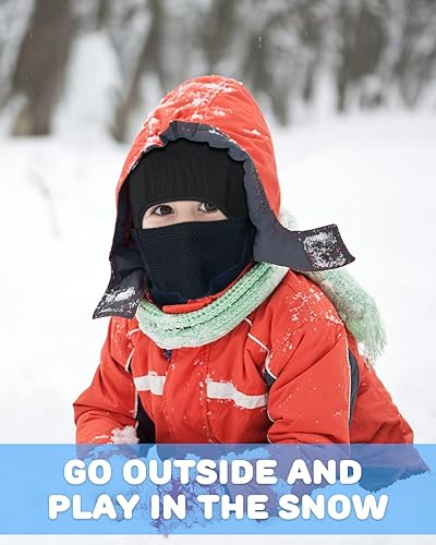 Miniatura 7 de Pasamontañas con forro para casco para niños, máscara de esquí para niños y niñas, forro polar para invierno, sombrero de nieve para clima frío