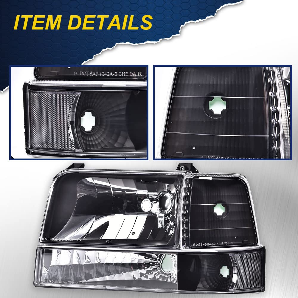 Dual Halo Projector Headlights  Chrome Housing/Clear Lens  Made For And Compatible Wth 1992 1996 Ford F 150 F 250 F 350 Bronco