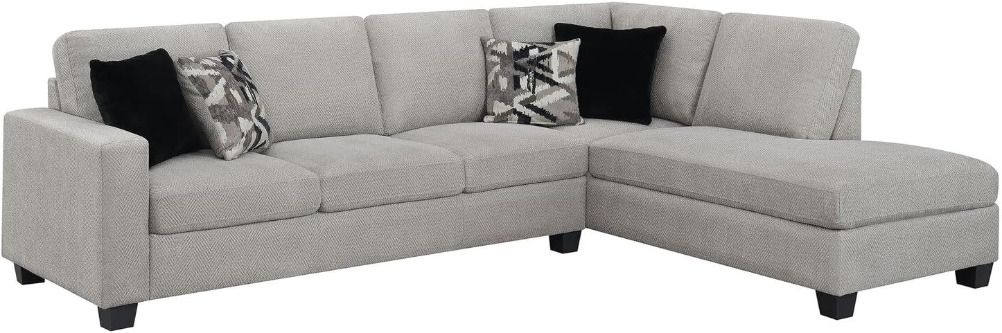 Coaster Home Furnishings Whitson Cushion Back Upholstered Sectional Stone