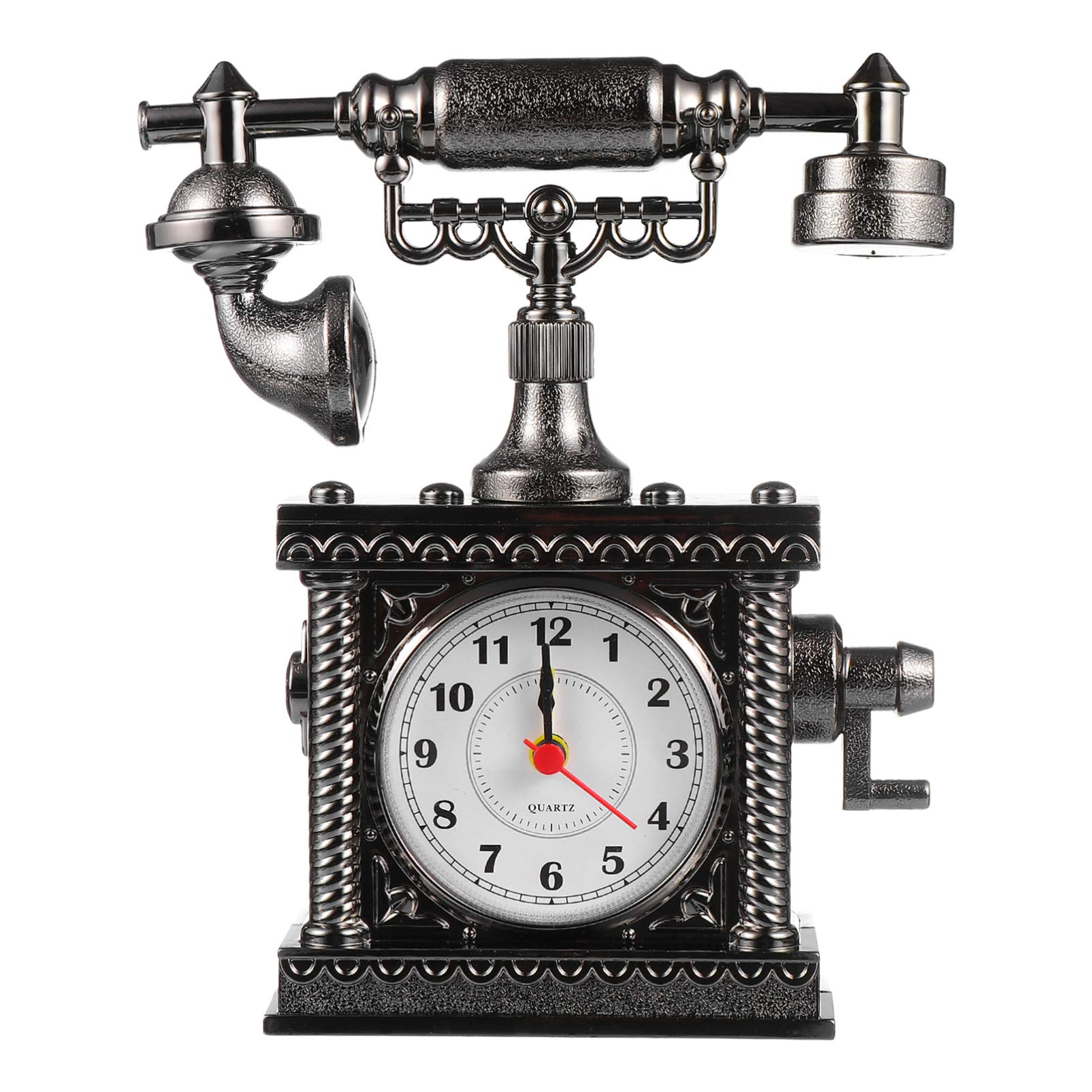 BESPORTBLE Mesa Telefono Reloj Vintage De Mesa Reloj Mini Reloj de Escritorio Color Aleatorio Figura De Reloj Retro Mueble De Oficina Decorativo Reloj Mesa Forma Telefono