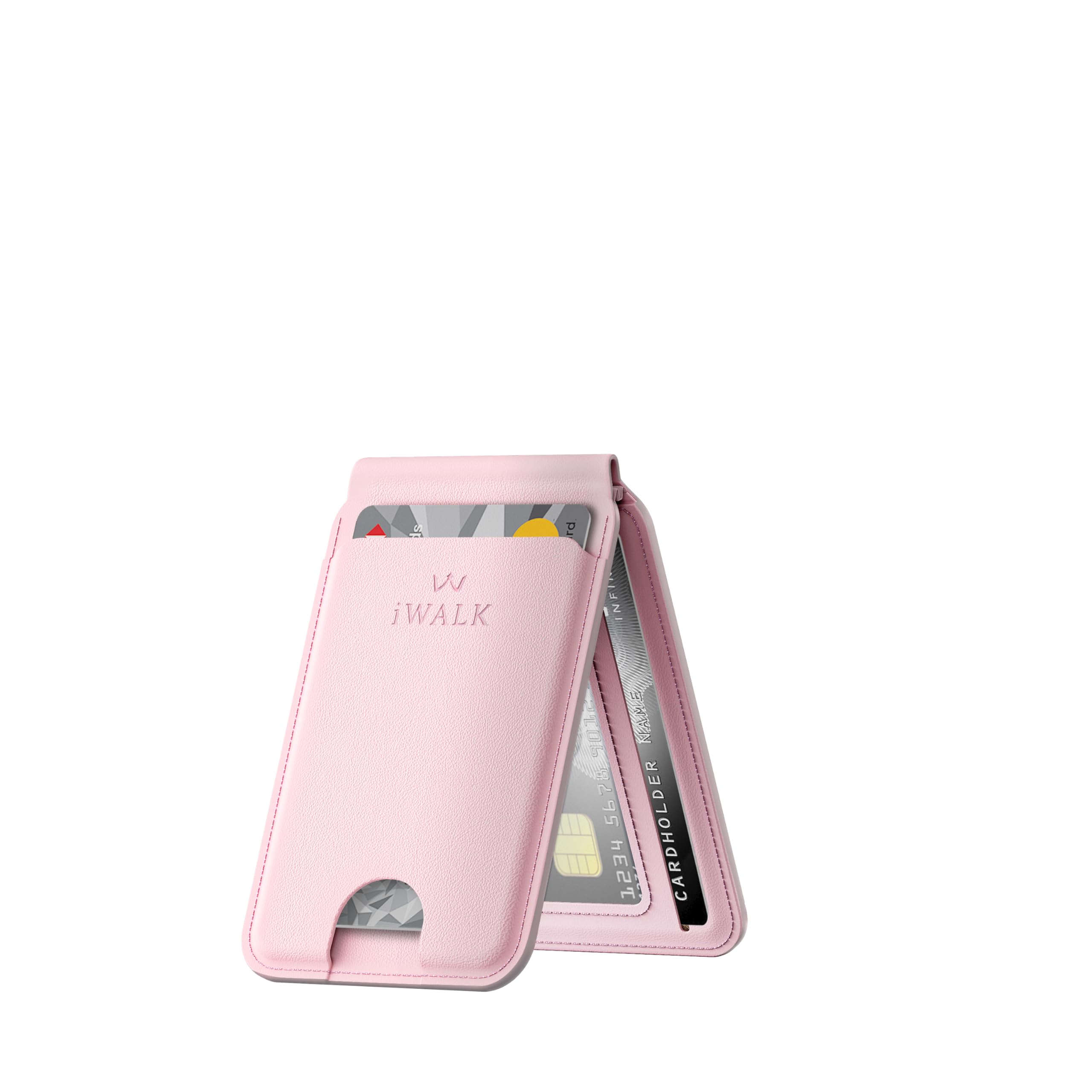 iWALK Stronger Magnetic Wallet, Upgraded for MagSafe Wallet, RFID Blocking, 5 Card Holder with Adjustable Stand, Slim Leather Phone Wallets for iPhone 17/16/15/14/13/12 Series, iPhone Wallets