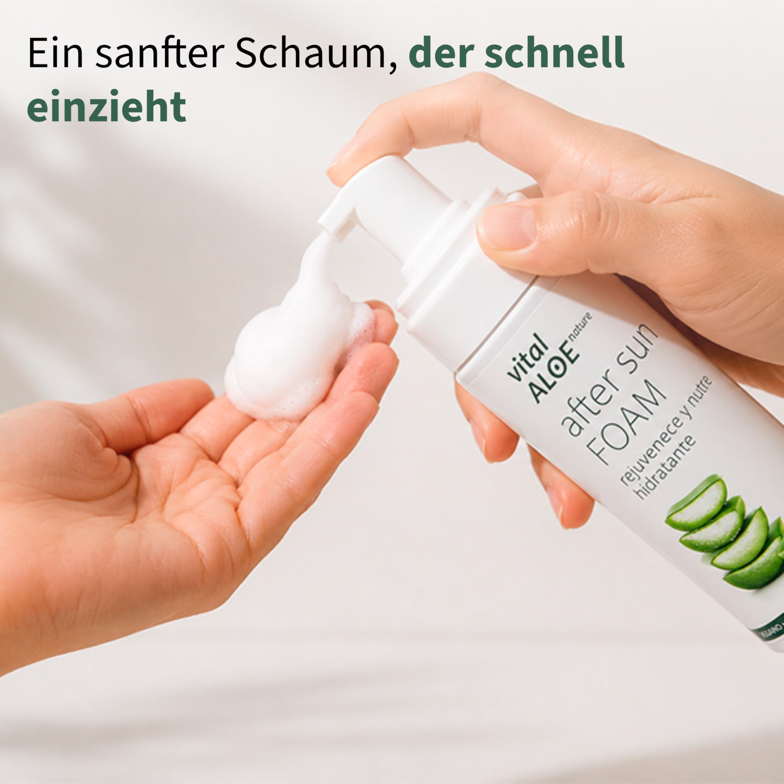 After Sun Foam 5x150 ml | Feuchtigkeitsspendender After-Sun-Schaum mit Bio-Aloe Vera und Calendula | Gesicht und Körper | Leichte Textur, Vegan, Ohne Parabene, Silikone und Sulfate