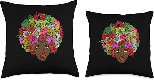 Miniatura 3 de Black Natural Hair African American History Month African American Natural Black Melanin Hair Pride Afro Throw Pillow, 16x16, Multicolor