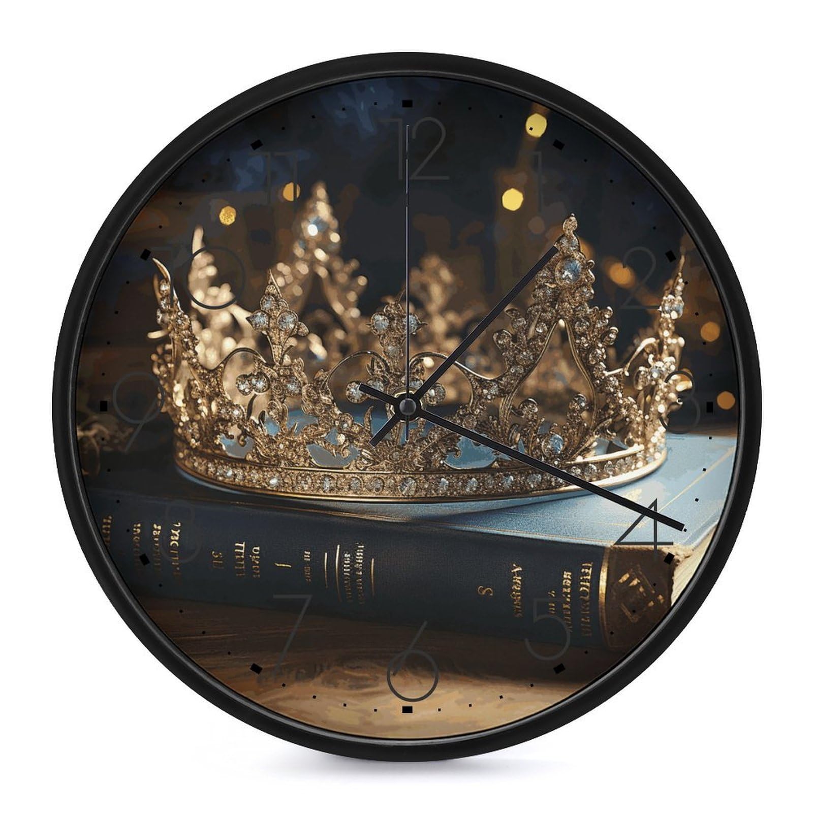 Horloge murale vintage Crown sans bruit pour chambre et bureau calme
