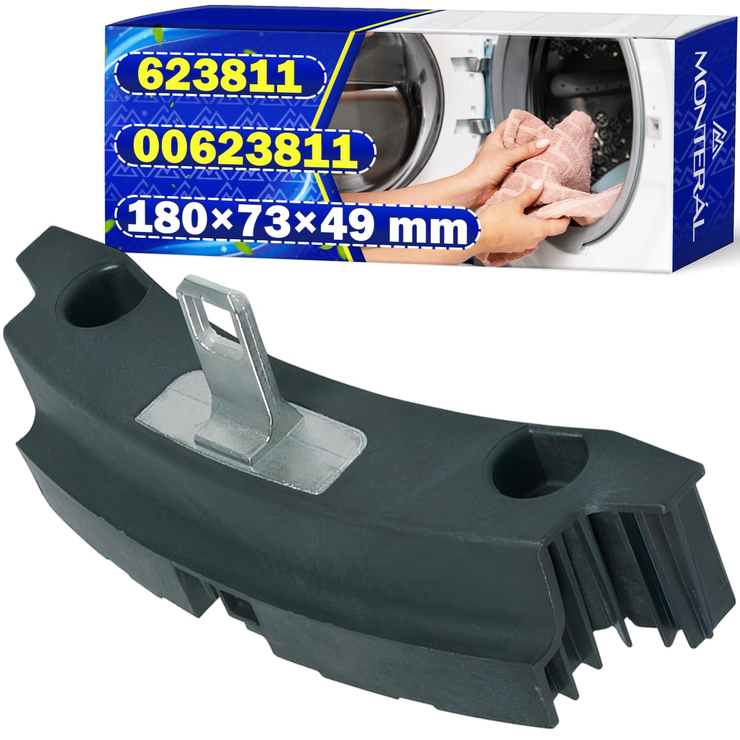 Gancho para Puerta de Secadora de Ropa 180x73x49 mm con el Código Original 623811 00623811 para Bosch para Balay para Constructa para Siemens para Neff - Garantía de 10 Años - MONTERAL