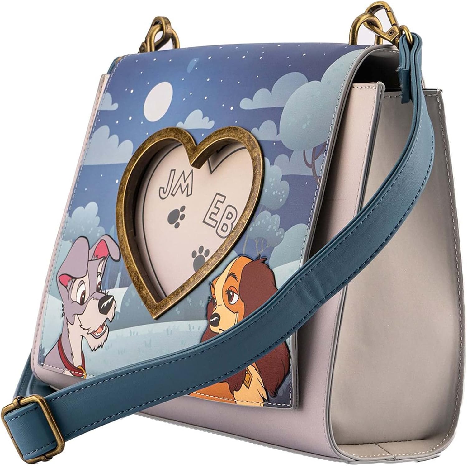 Loungefly x Lady and the Tramp Heart Paw Prints Crossbody Purse