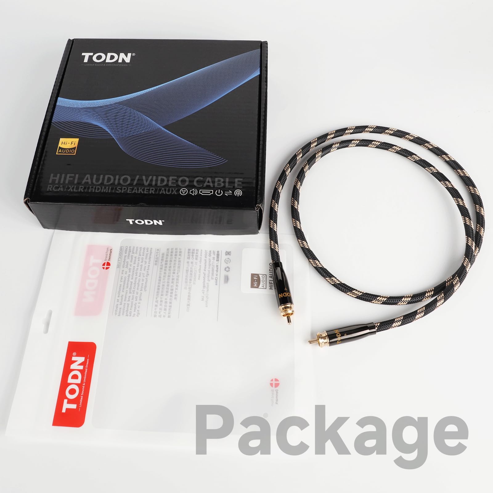 TODN 3m Digitales Coaxial Audio Kabel 75-Ohm Subwoofer Kabel Cinch RCA S/PDIF Koaxialkabel Für Heimkinos, Audiosysteme, Verstärker/HiFi