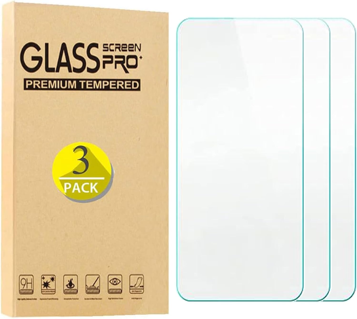 (3 Pack) Compatible for Peaq PSP 400 Screen Protector Tempered Glass [9H Hardness][High definition]