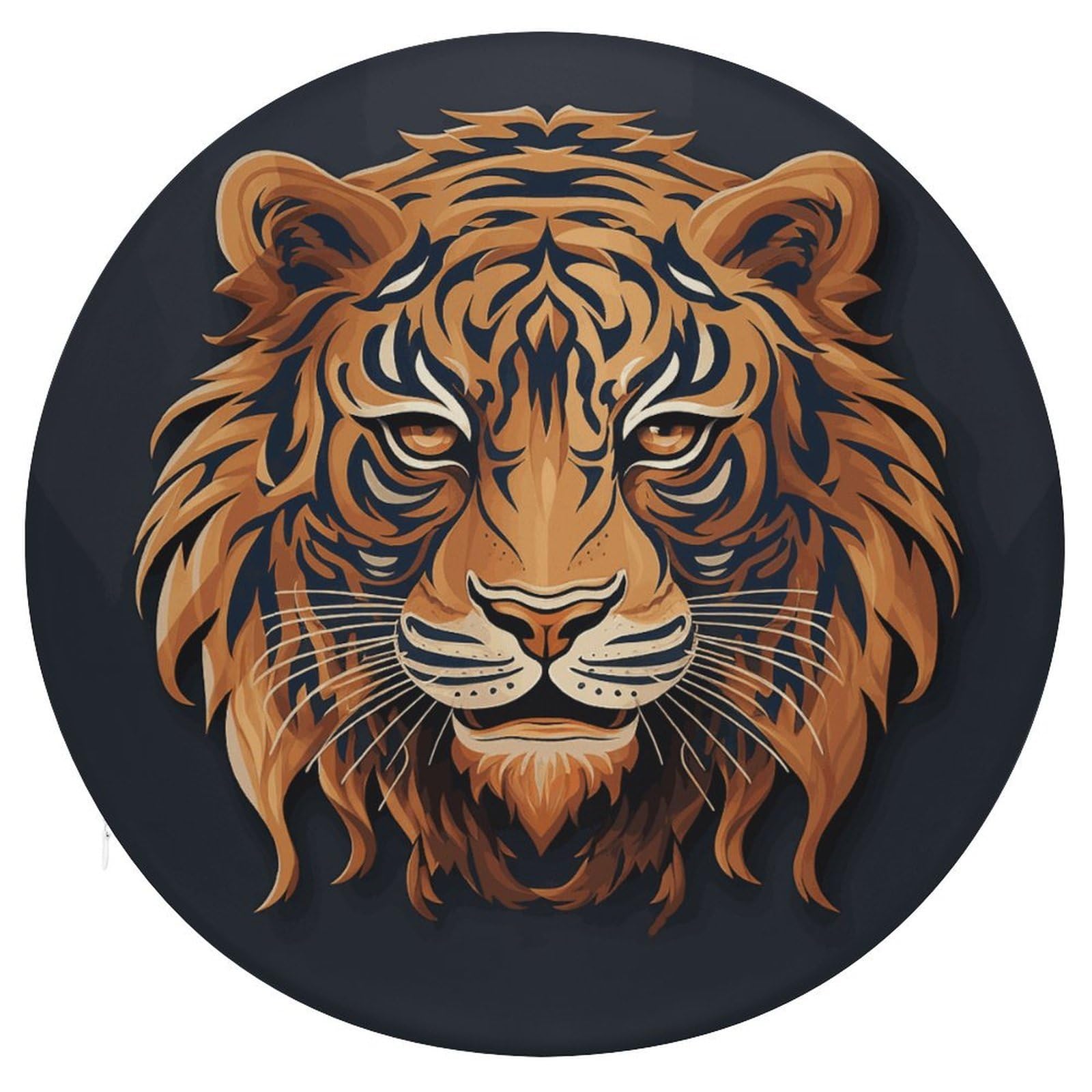 FekiLoot New Year Tiger Logo Design Seat Cushion Comfort Memory Foam Seat Cushion Chair Pad Soft Round Stool Cushion Chair Cushion Removable Washable Cover for Home Office Outdoor Bistro 15.35 Inch