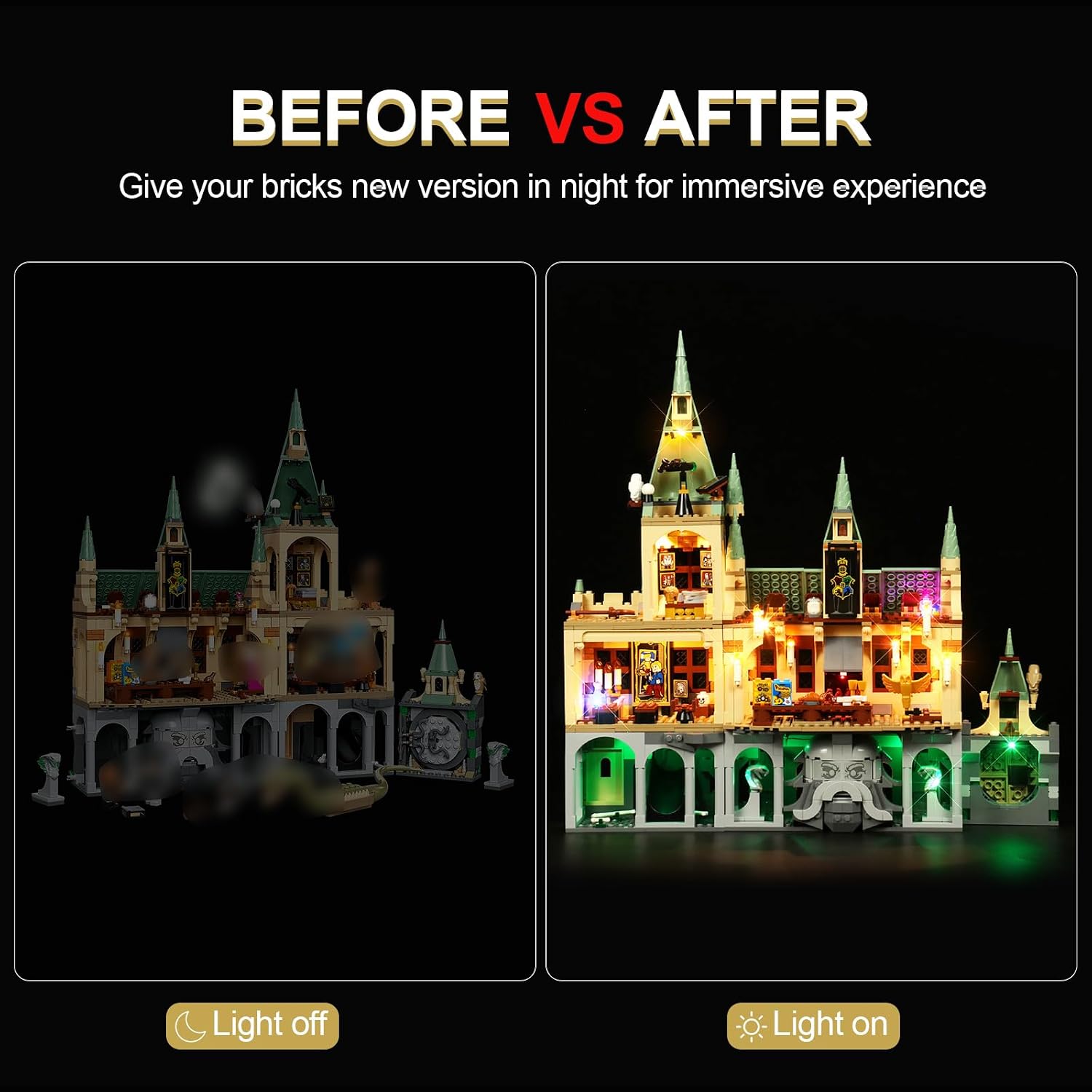 LED Light Kit for Lego Hogwarts Chamber of Secrets 76389, Compatible with Lego 76389, Updated Lighting Set for Harry Potter Hogwarts Chamber of Secrets Building Block - Without Model