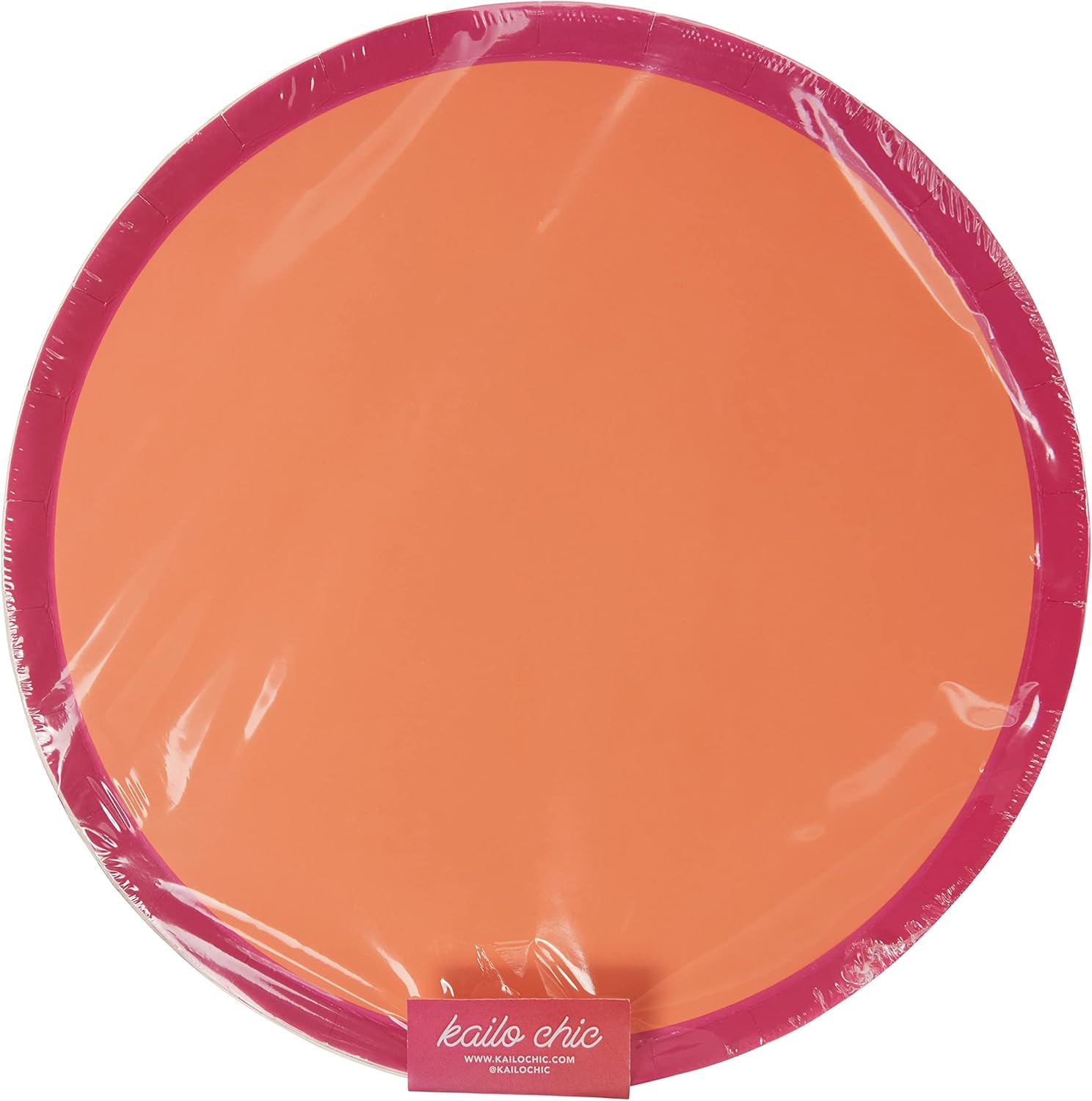 C.R. Gibson TW13-25049 Kailo Chic Colorblock Disposable Paper Lunch Plate Set for Parties, 8" Diameter, Pink and Coral, 8pcs