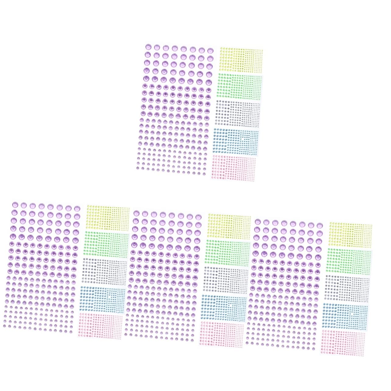4 Set Adesivi Acriliche Autoadesive Per Decorazioni Colorati Per Unghie Makeup E Crafting Per Diy Decorazioni Per Telefono E Scrapbook 6 Fogli*4