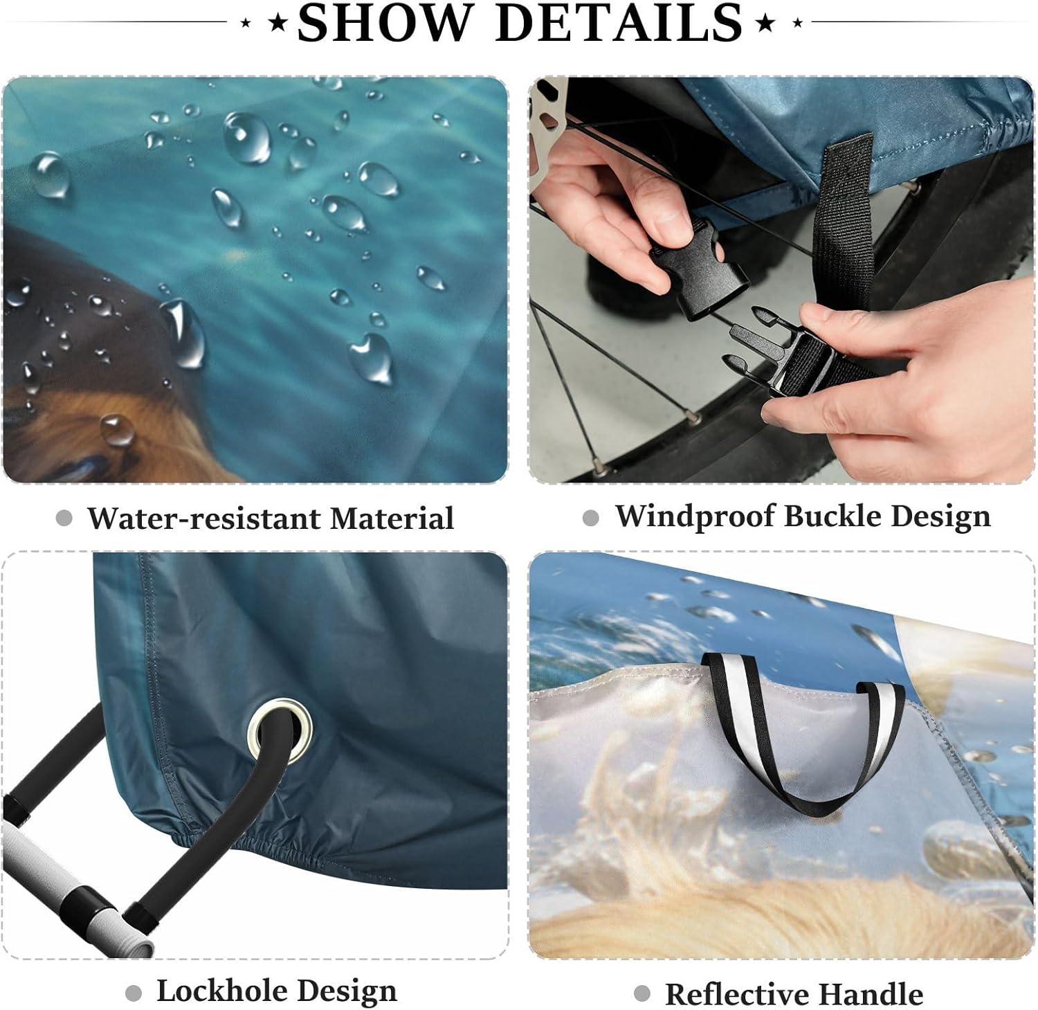 ALAZA Dog Puppy Underwater Bike Cover Waterproof Outdoor Ebike Bicycle Covers Tarp Protection for 1/2 Bikes, Sun UV Dust Wind Proof