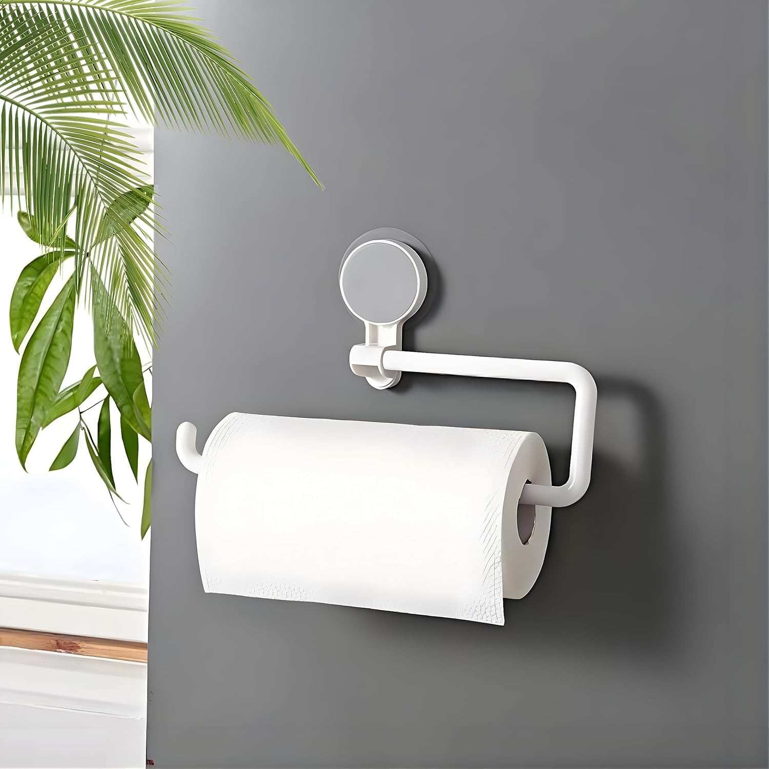 Self Adhesive Toilet Paper Holder, No-Drill Bathroom Tissue Roll Holder with Strong Magic Sticker, Wall Mounted Multifunctional Paper & Napkin Holder for Bathroom & Kitchen