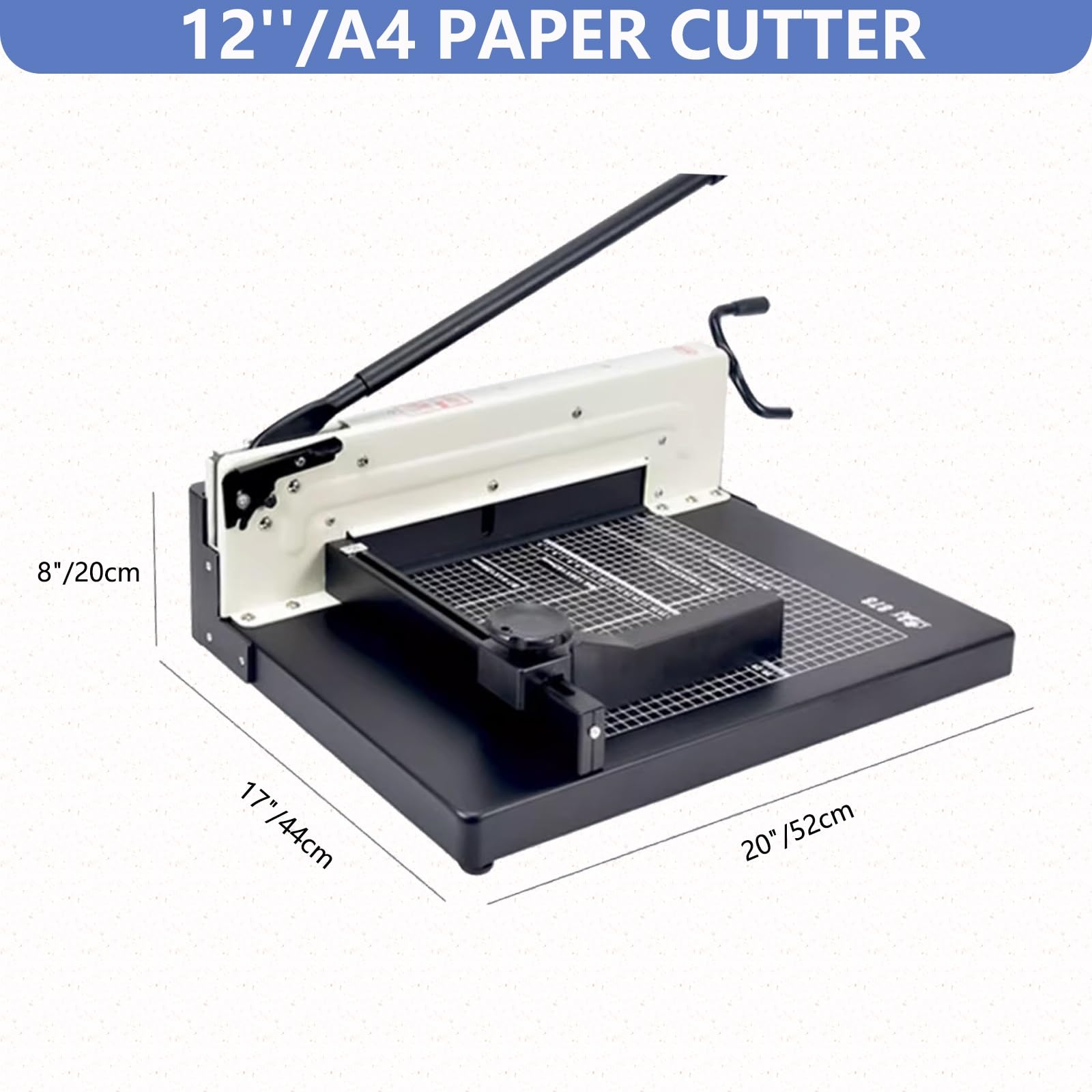 Gilotyna do papieru Heavy Duty, 12-calowy cięciak do papieru A4, tnie do 400 arkuszy, stalowa podstawa do rękodzieła, idealny do papieru księdzegowego, czasopism i zdjęć