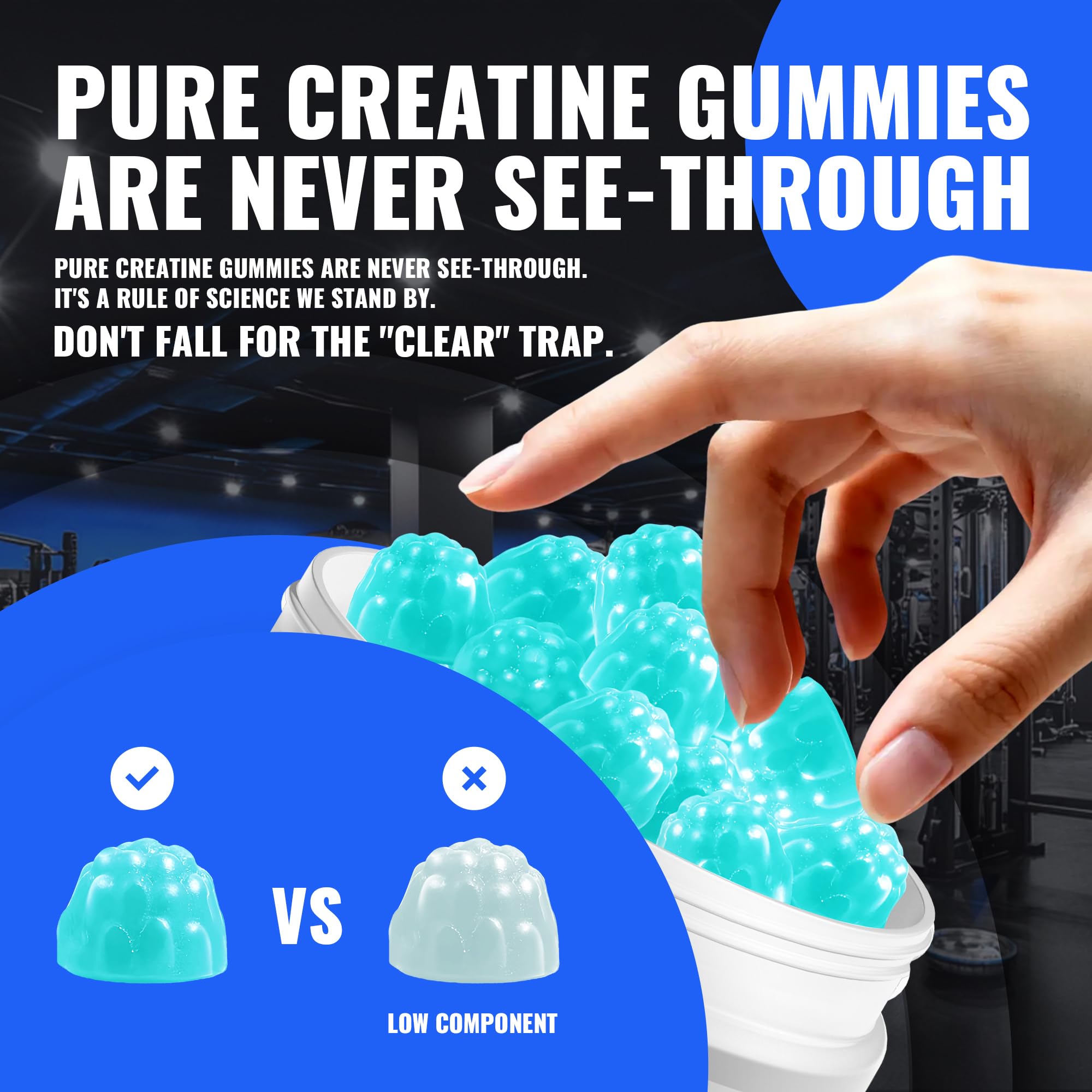 Creatine Monohydrate Gummies, NSF Certified Creatine Gummy, 5g Dose for Men & Women to Support Muscle, Strength, Recovery, Cognitive Health & Memory, Blueberry Flavor — Amazon image 4