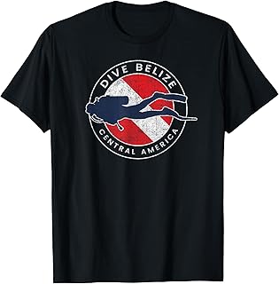Retro Dive Belize Scuba Diver Vintage Dive Flag Souvenir T-Shirt