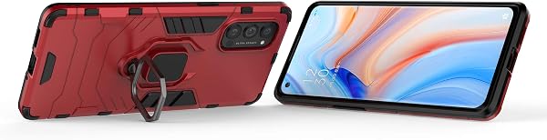 MRSTER Funda OPPO Reno4 Pro 5G, Armor Funda con 360 Anillo Soporte, Anti-Arañazos con Absorción de Choque Resistente Carcasa Protectora para OPPO Reno4 Pro 5G. HB Black - 4