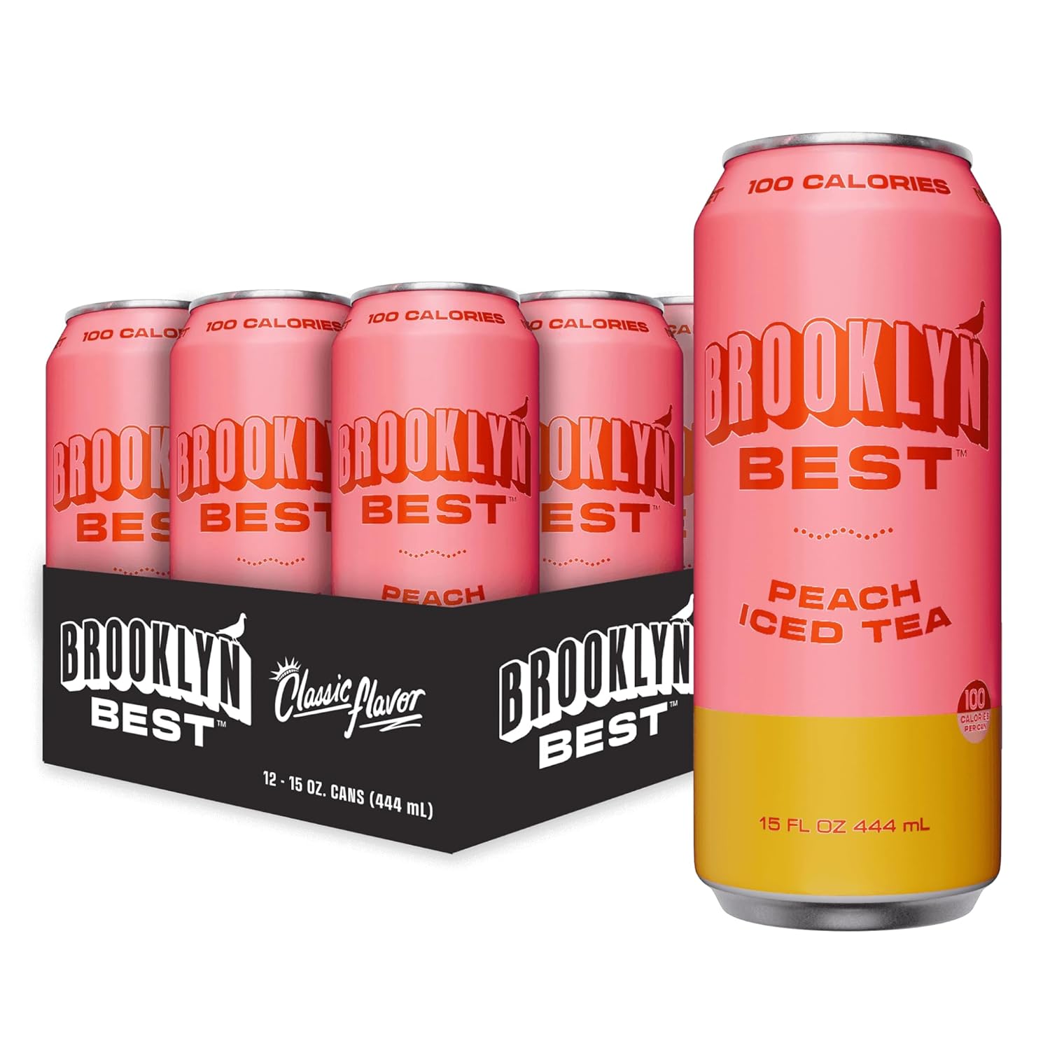 Brooklyn Best Classic Half and Half - Iced Tea and Lemonade, Not too Sweet, Better for You Drink - 15 Fl Oz (Pack of 12)