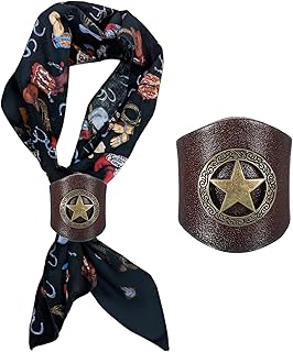 PATIKIL ウエスタンバンダナスカーフリング、メンズスクエアハンドメイドレザースカーフスライドリングメンズスカーフジュエリーギフト