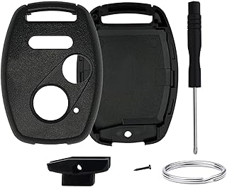 واكدكاف غطاء حماية بديل لمفتاح الدخول بدون مفتاح بدون مفتاح لا يحتاج الى قطع او برمجة مناسب لسيارة هوندا اكورد وسيفيك سي ار في واوديسي وبايلوت وريدجلاين وسي ار زد وفيت (1-اسود)