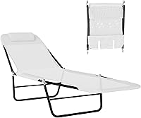 Vista 17 de Outsunny Silla Tumbona Plegable, Silla de Bronceado para Piscina, Silla de Salón al Aire Libre con Respaldo Reclinable, Asiento de Malla Azul