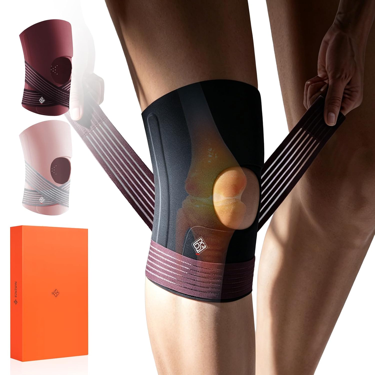 Adjustable Knee Brace for Women & Men, Open Patella Support Strap