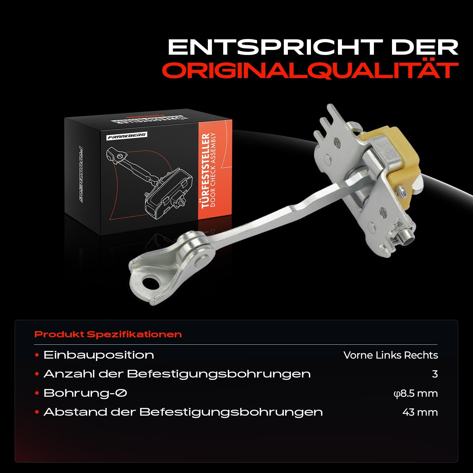 Frankberg 2x Türfeststeller Türfangband Vorne Kompatibel mit Espace IV JK0/1 1.9 dCi 2.0 dCi 2.0 2.2 dCi 2.0 Turbo 3.0 dCi 3.5 V6 2002-2015 MPV Replace# V461072