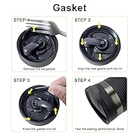 Vista 4 de BOSORIO 2 Gaskets and 2 Stoppers Compatible with Contigo Snapseal Byron Travel Mug 16oz & 20oz Replacement Rubber Seal for Contigo Snapseal Lid