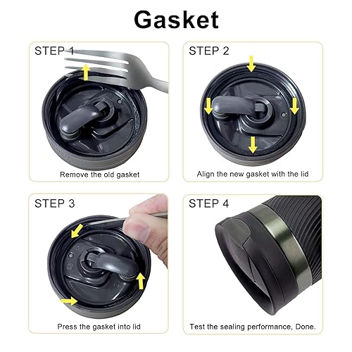 Miniatura 4 de BOSORIO 2 Gaskets and 2 Stoppers Compatible with Contigo Snapseal Byron Travel Mug 16oz & 20oz Replacement Rubber Seal for Contigo Snapseal Lid,