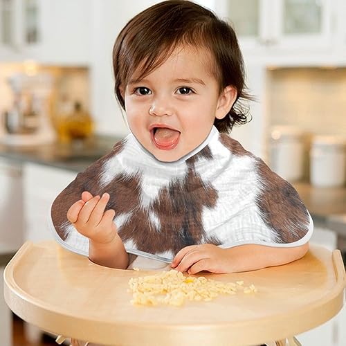 Miniatura 7 de Juego de 1 paños de muselina para bebé, suaves y absorbentes, con estampado de vaca, baberos, toalla facial para niños recién nacidos, 22 x 11