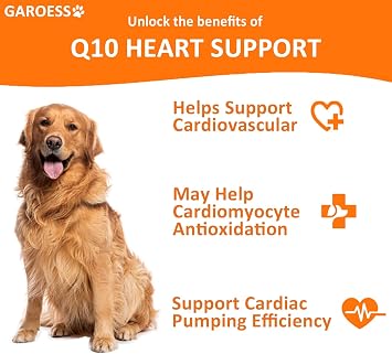CoQ10 Heart Chew for Dogs, Support Dogs Heart Health, Cognitive & Energy, CoQ10 Chews for Cardiovascular & Gum Health & antioxidant Protection, Bacon Flavor, 120 Count (1 Pack)