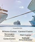 GreatShield Cruise Luggage Tag Holder Weather Resistant PVC Pouch, 8 Pack | For Princess, Carnival, Holland American, Costa, and Norwegian Cruise Line. Zip Seal Clear Pass Holder with Steel Loops