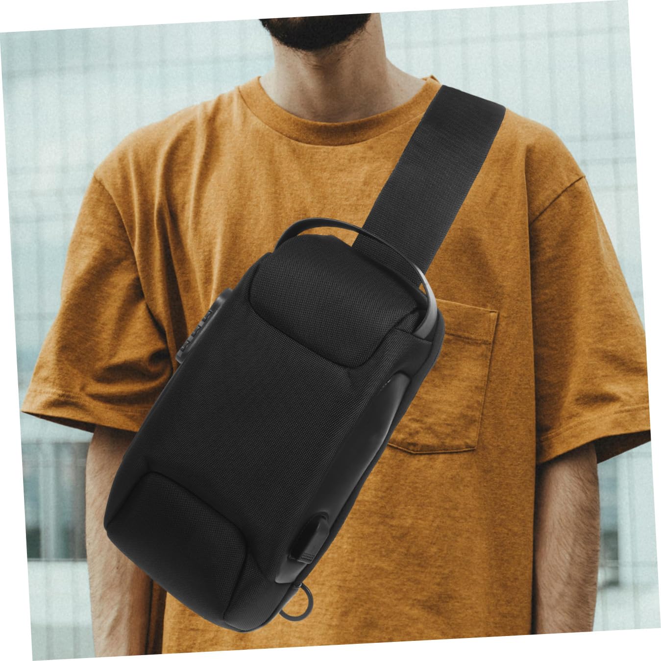 Ciieeo Borsa a Tracolla da Uomo Antifurto Oxford Lucchetto a Combinazione Borsa da Viaggio Leggera e Resistente per Shopping e Attività all'Aperto